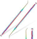2 Pcs Lash Lift Tool, Lash Separator Tint Stainless Steel Metal Lift Rods Beauty Tool with Comb for Eyelash Eyebrow Perming Tinting Curling Extensions Supplies(Multi Color)