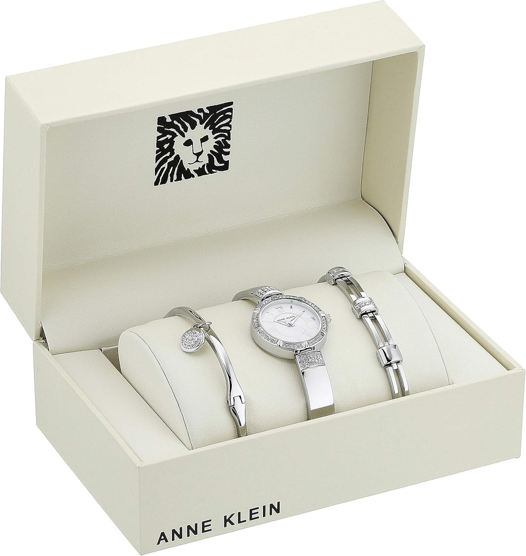 Women'S Premium Crystal Accented Watch and Bracelet Set