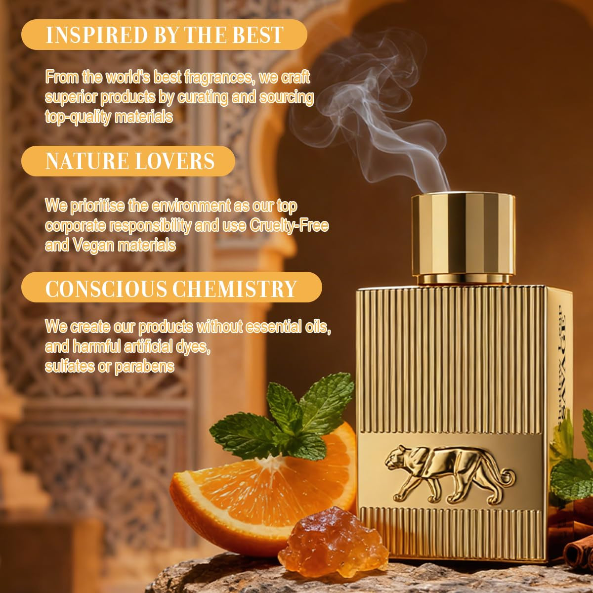 Shadow Leap - Savage Eau De Parfum Opulent & Confident | Gold Bar Vibe | Blood Mandarin/Leather, Long-Lasting Spicy Woody Citrus Perfumes for Men 100Ml 3.4 Fl. Oz