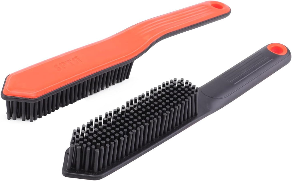 Pet Hair Brush, 2Pcs Pet Hair Removal Brush,Triangular Wedge Tip,Rubber Bristles to Trap and Remove Hair,Metal-Free Design,Ergonomic Design Great for Cars,Trucks,Suvs,Rvs, Home,Furniture&More