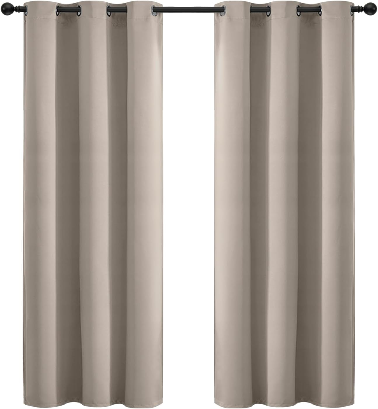 Room Darkening Gray Blackout Curtains 84 Inch Long Light Blocking Thermal Insulated Window Treatment Grommet Drapes for Bedroom Living Room, 52W X 84L, Grey Curtains, 2 Panels