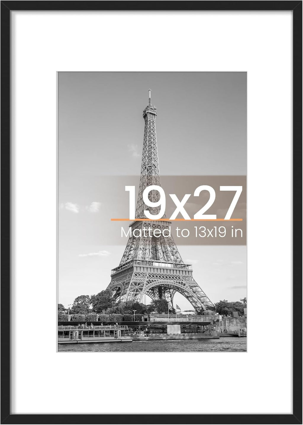 8.5x11 Black Picture Frame – Wall Hanging Display with Mat