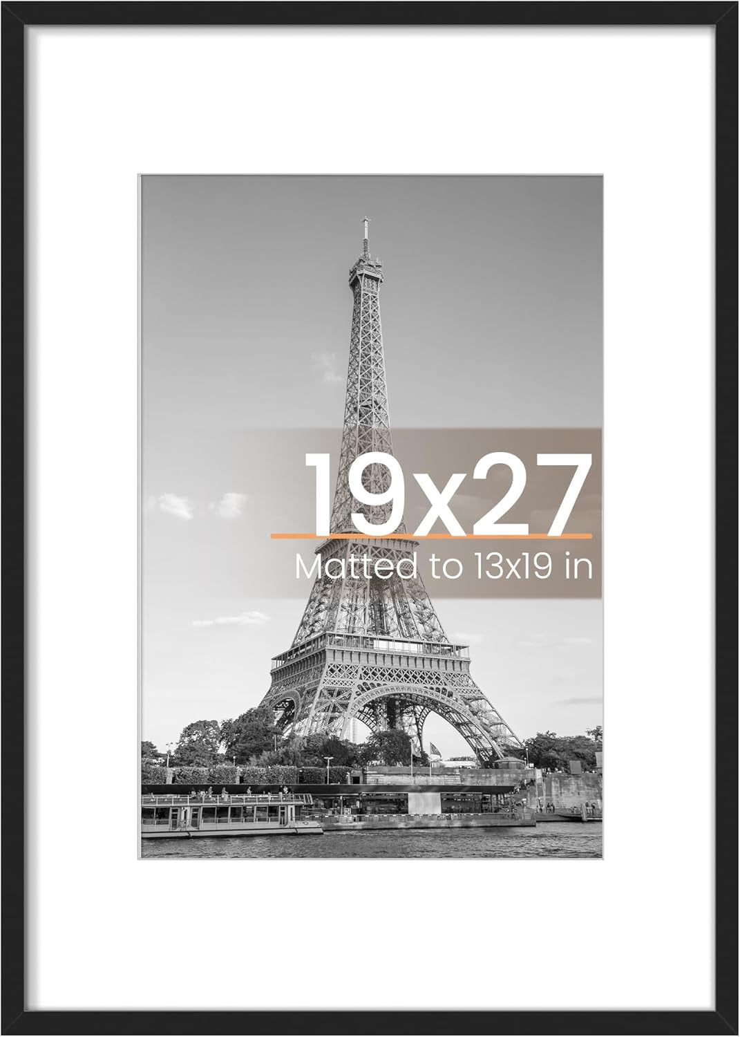 8.5x11 Black Picture Frame – Wall Hanging Display with Mat