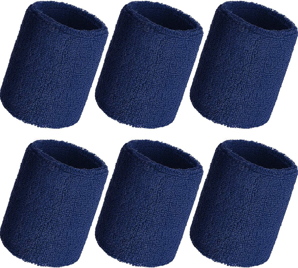 Wrist Sweatbands, Sports Sweatbands for Competition, Sweat Absorbent, for Basketball, Tennis, Football, Running and Work (Pack of 6)