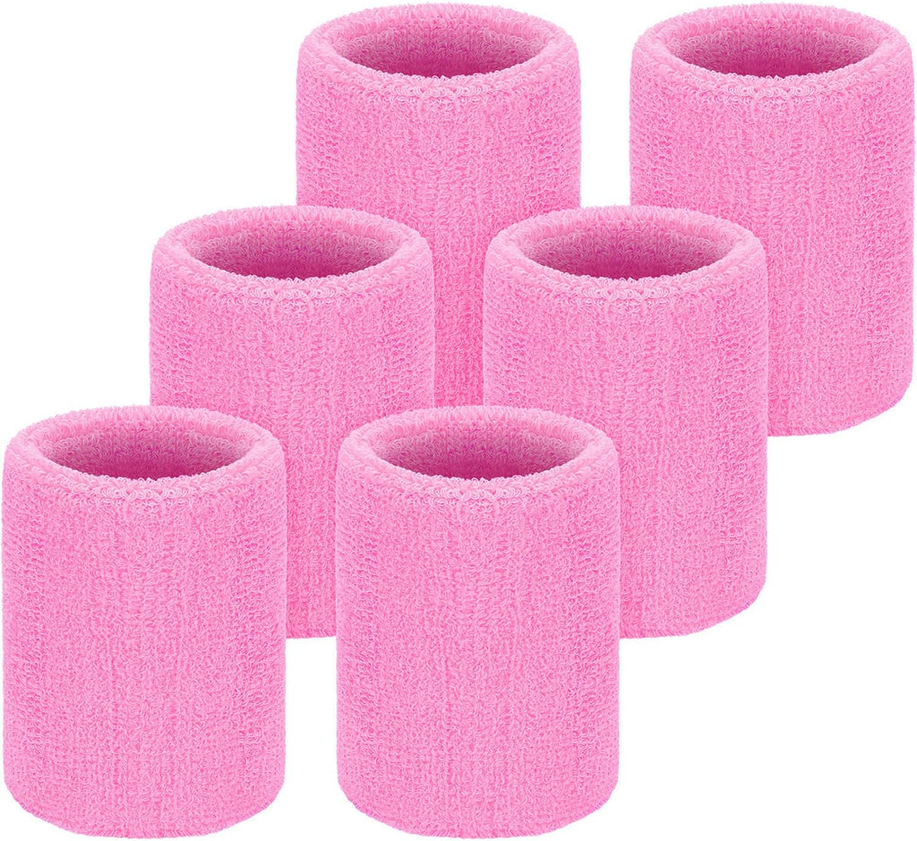 Wrist Sweatbands, Sports Sweatbands for Competition, Sweat Absorbent, for Basketball, Tennis, Football, Running and Work (Pack of 6)