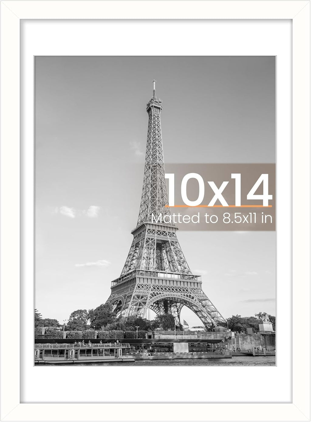8.5x11 Black Picture Frame – Wall Hanging Display with Mat