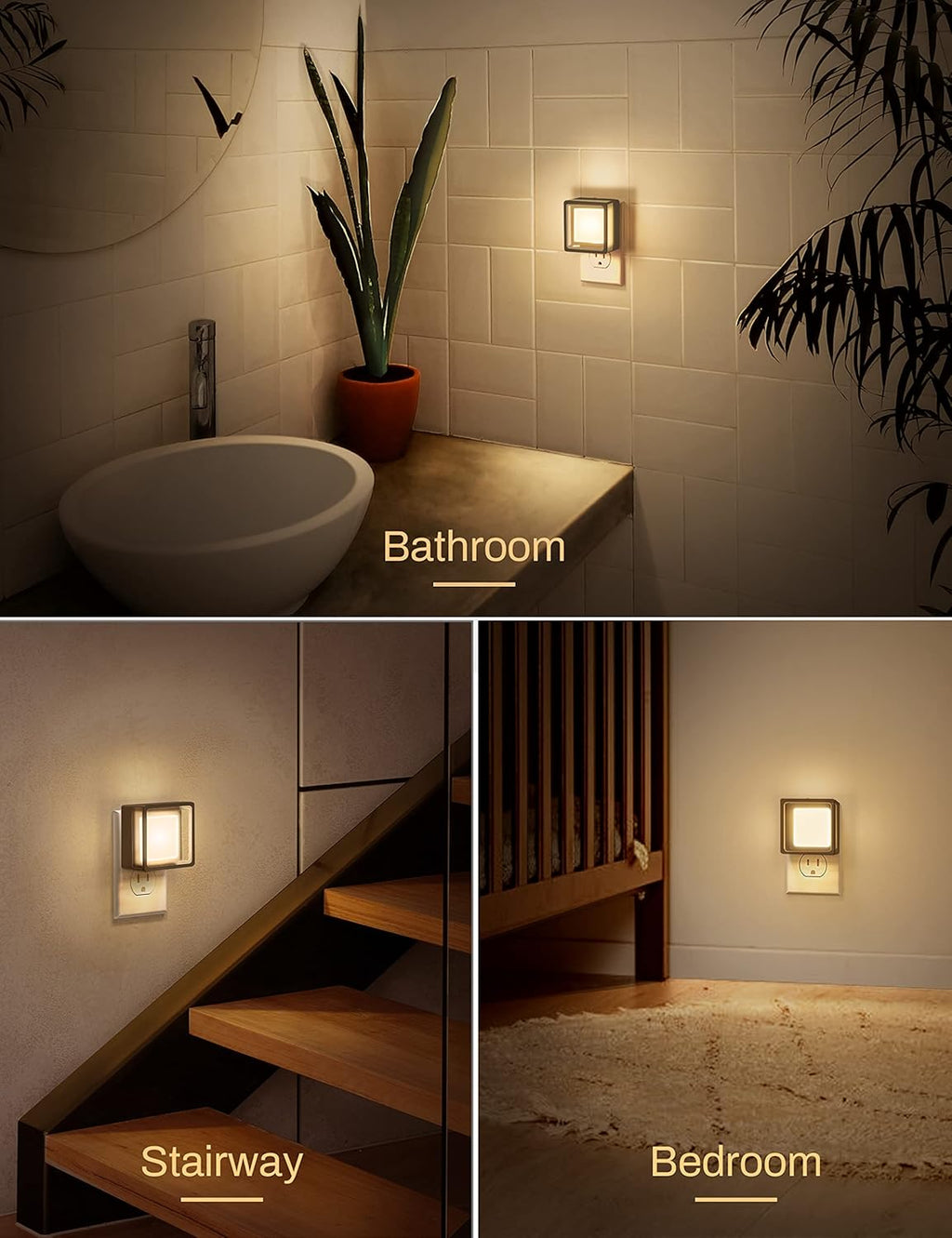 LED Night Light 2 Pack – Dusk to Dawn Sensor, Dimmable Soft White