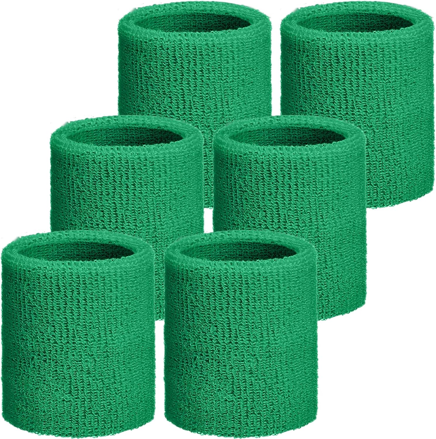 Wrist Sweatbands, Sports Sweatbands for Competition, Sweat Absorbent, for Basketball, Tennis, Football, Running and Work (Pack of 6)