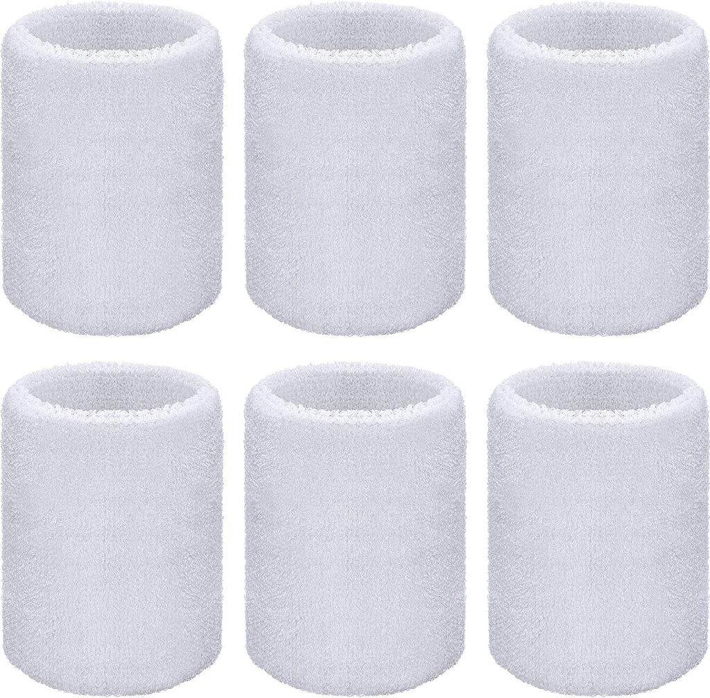 Wrist Sweatbands, Sports Sweatbands for Competition, Sweat Absorbent, for Basketball, Tennis, Football, Running and Work (Pack of 6)
