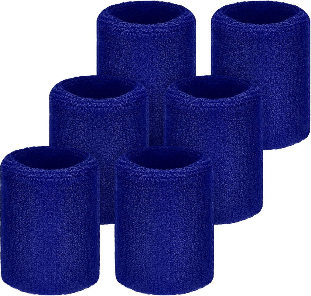 Wrist Sweatbands, Sports Sweatbands for Competition, Sweat Absorbent, for Basketball, Tennis, Football, Running and Work (Pack of 6)