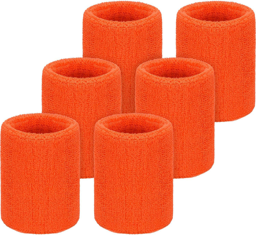 Wrist Sweatbands, Sports Sweatbands for Competition, Sweat Absorbent, for Basketball, Tennis, Football, Running and Work (Pack of 6)