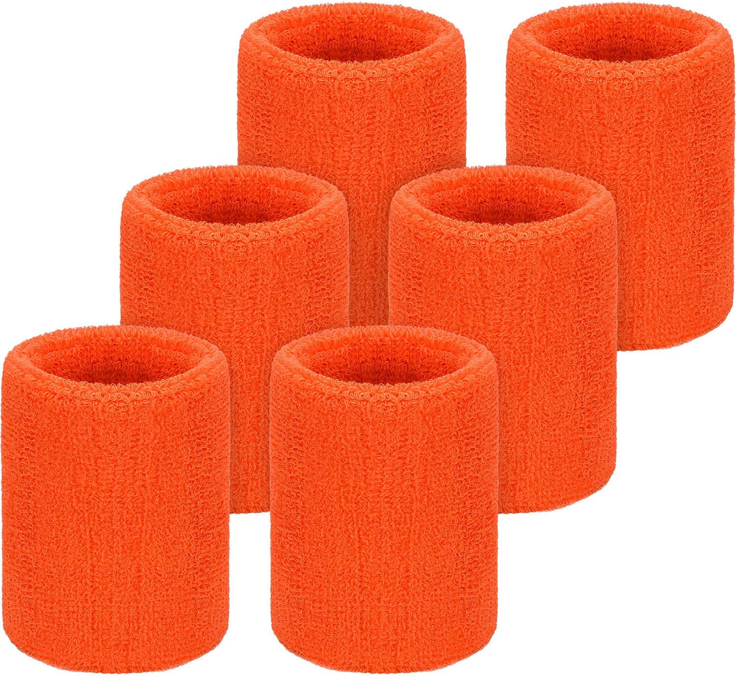 Wrist Sweatbands, Sports Sweatbands for Competition, Sweat Absorbent, for Basketball, Tennis, Football, Running and Work (Pack of 6)