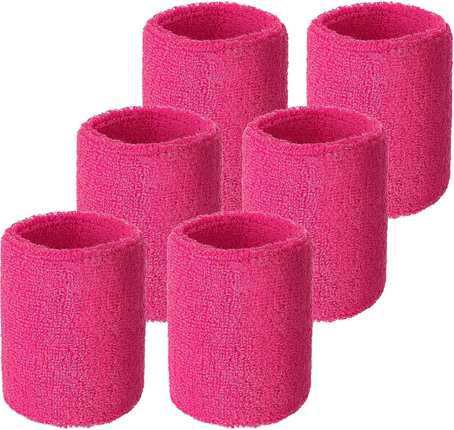 Wrist Sweatbands, Sports Sweatbands for Competition, Sweat Absorbent, for Basketball, Tennis, Football, Running and Work (Pack of 6)