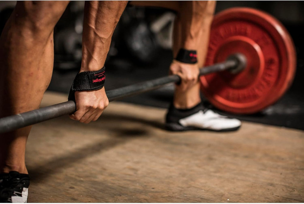 Padded Cotton Lifting Straps with Neotek Cushioned Wrist, 21.5 Inch Length, 1.5 Inch Width, Pair, Weightlifting Wrist Straps for Deadlifts and Strength Training