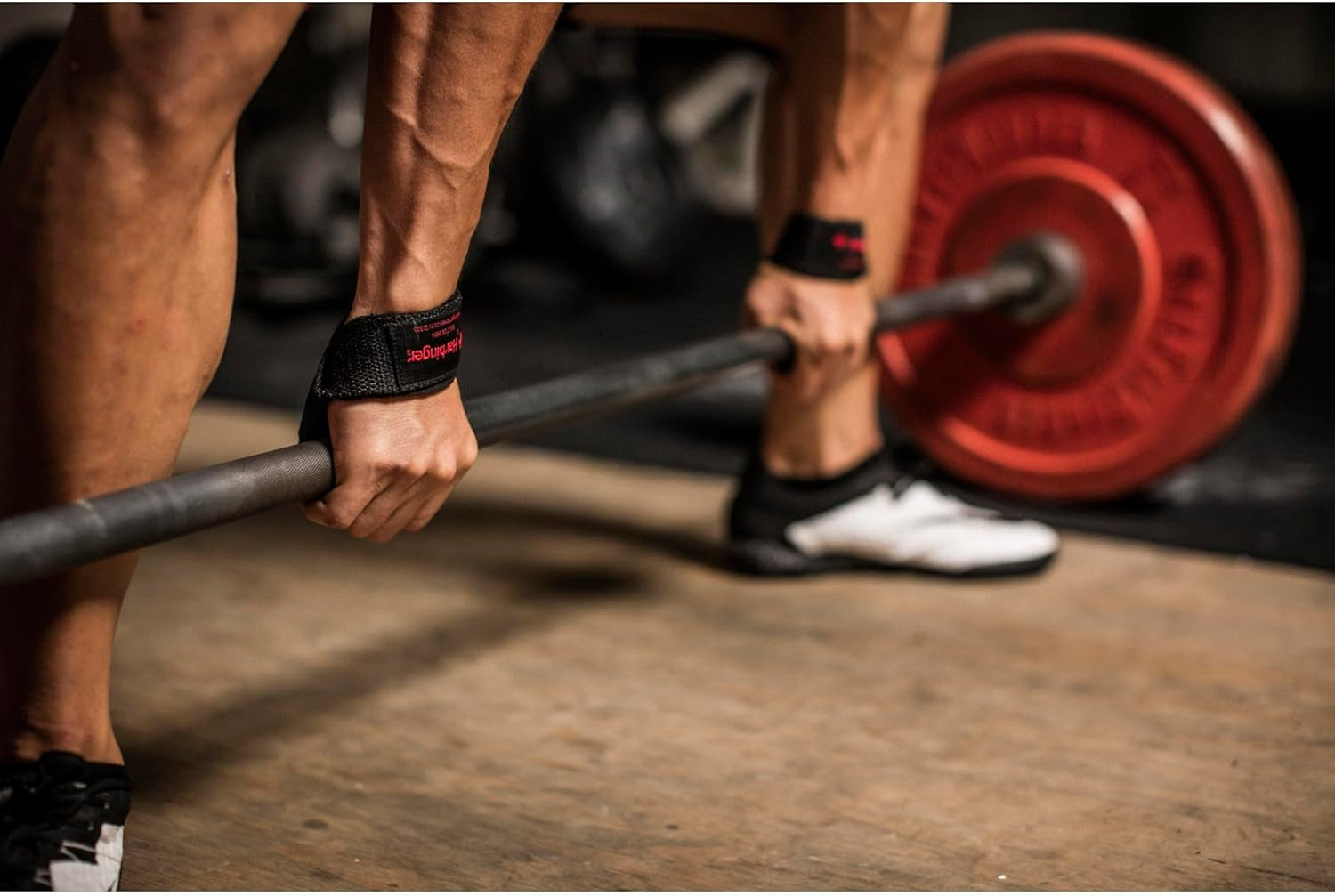 Padded Cotton Lifting Straps with Neotek Cushioned Wrist, 21.5 Inch Length, 1.5 Inch Width, Pair, Weightlifting Wrist Straps for Deadlifts and Strength Training