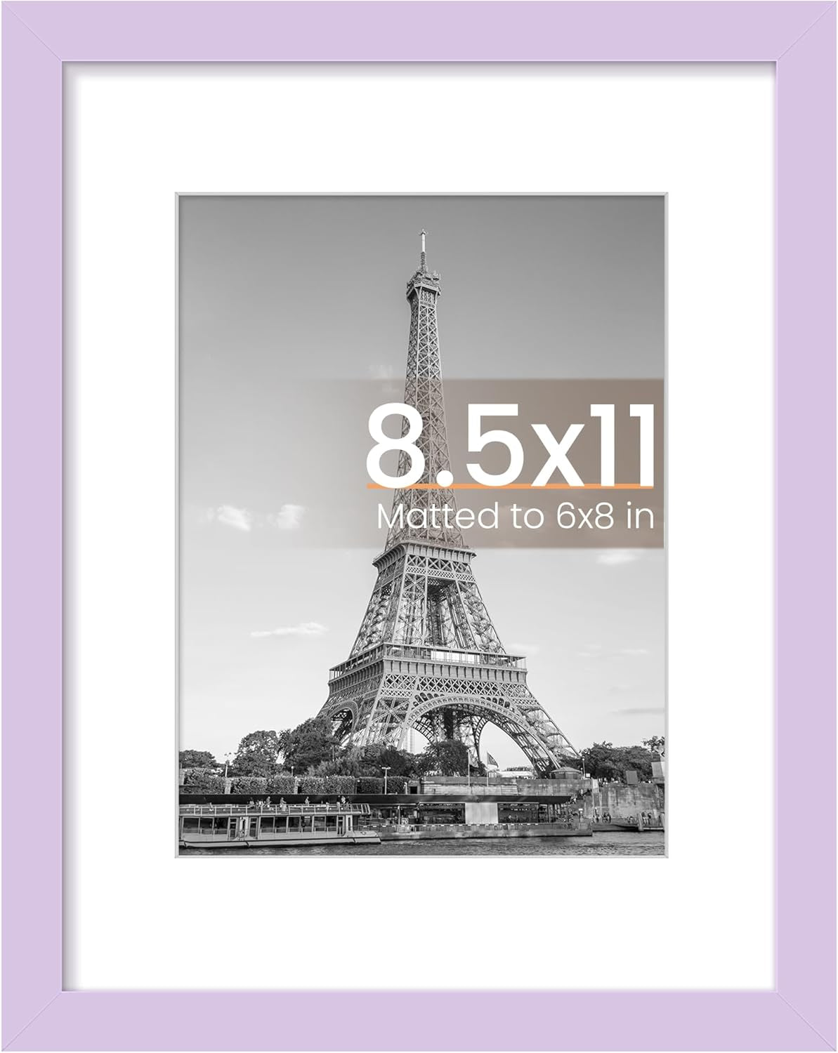 8.5x11 Black Picture Frame – Wall Hanging Display with Mat