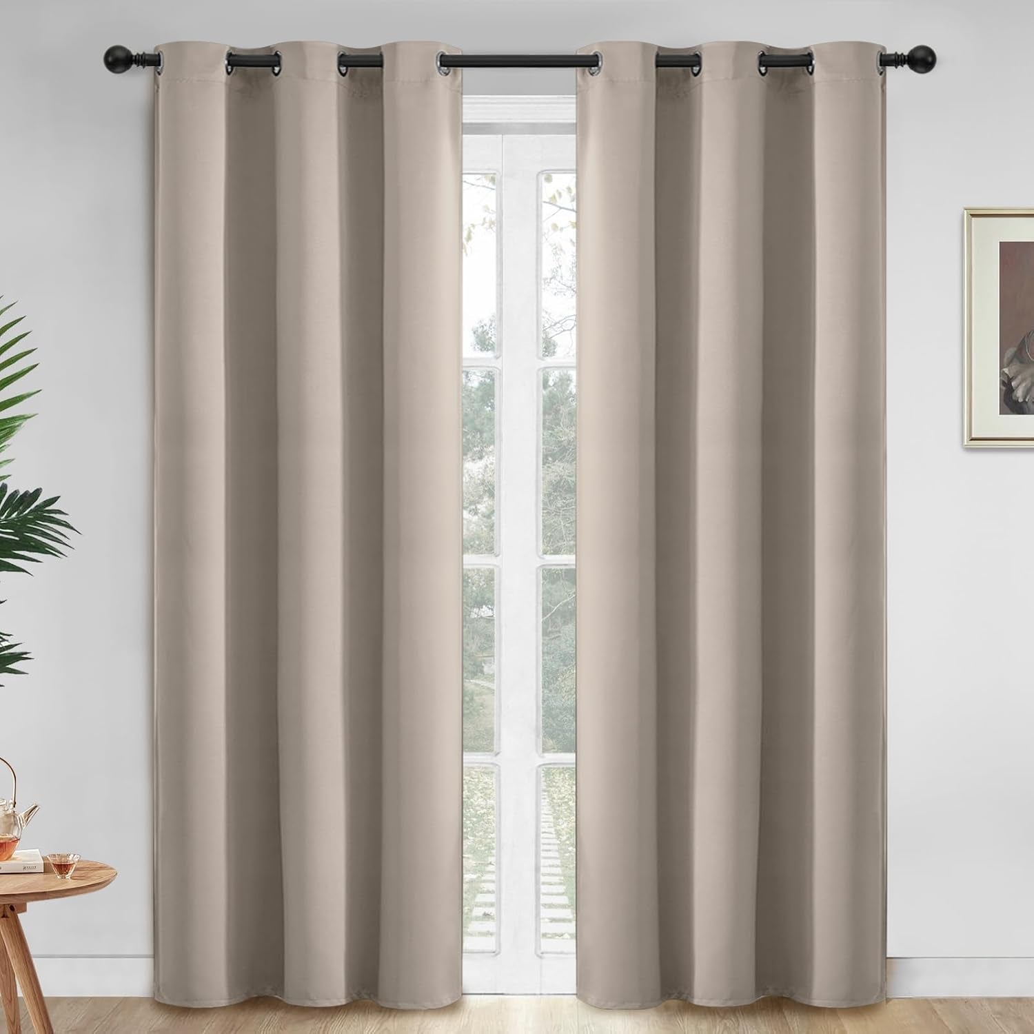 Room Darkening Gray Blackout Curtains 84 Inch Long Light Blocking Thermal Insulated Window Treatment Grommet Drapes for Bedroom Living Room, 52W X 84L, Grey Curtains, 2 Panels