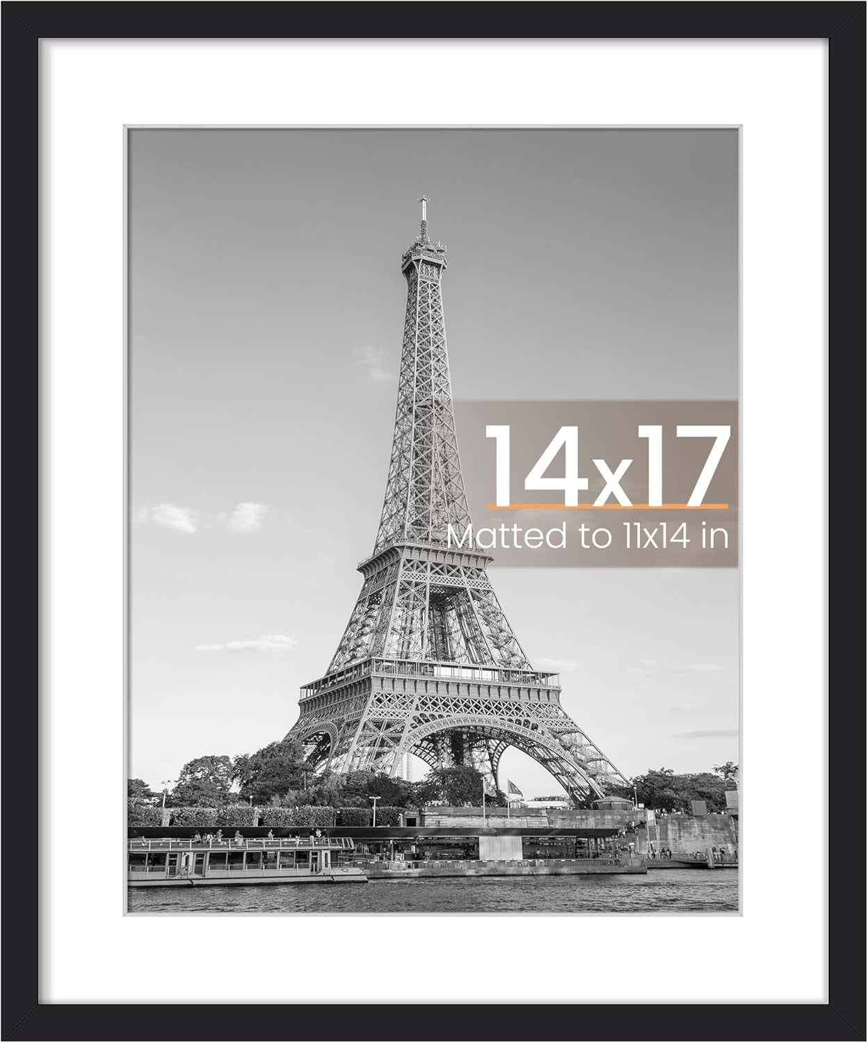 8.5x11 Black Picture Frame – Wall Hanging Display with Mat