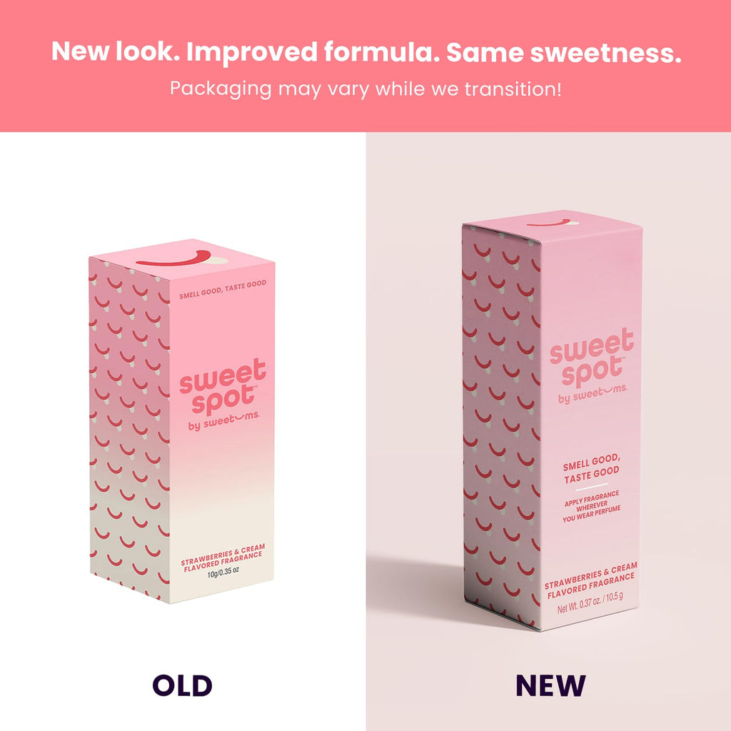 Sweetspot Flavored Solid Perfume Stick, Portable Travel Perfumes for Women, Long Lasting Fragrances, Non Sticky Formula, Natural Ingredients, Fragrance Stick (Strawberries & Cream)