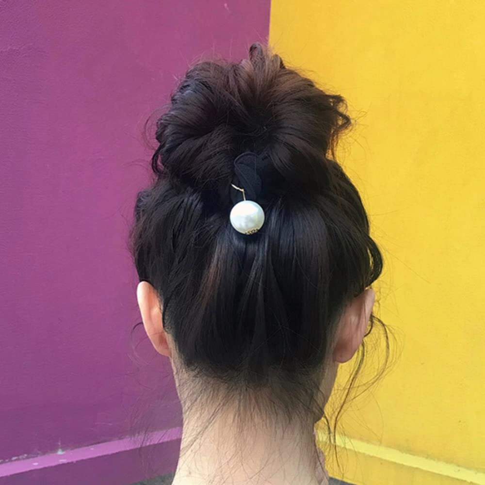 3 PACK Pearl Hair Bun Makers - Lazy Curler Clips, Magic Foam Sponge Donuts for Beauty Hairstyles, Styling Tool Accessories for Women