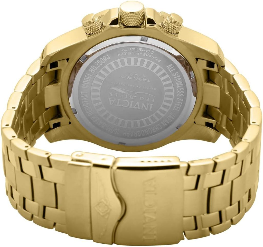 Men'S Pro Diver Scuba Quartz Chronograph Carbon Fiber Bezel Abalone Dial Bracelet Watch, 50Mm