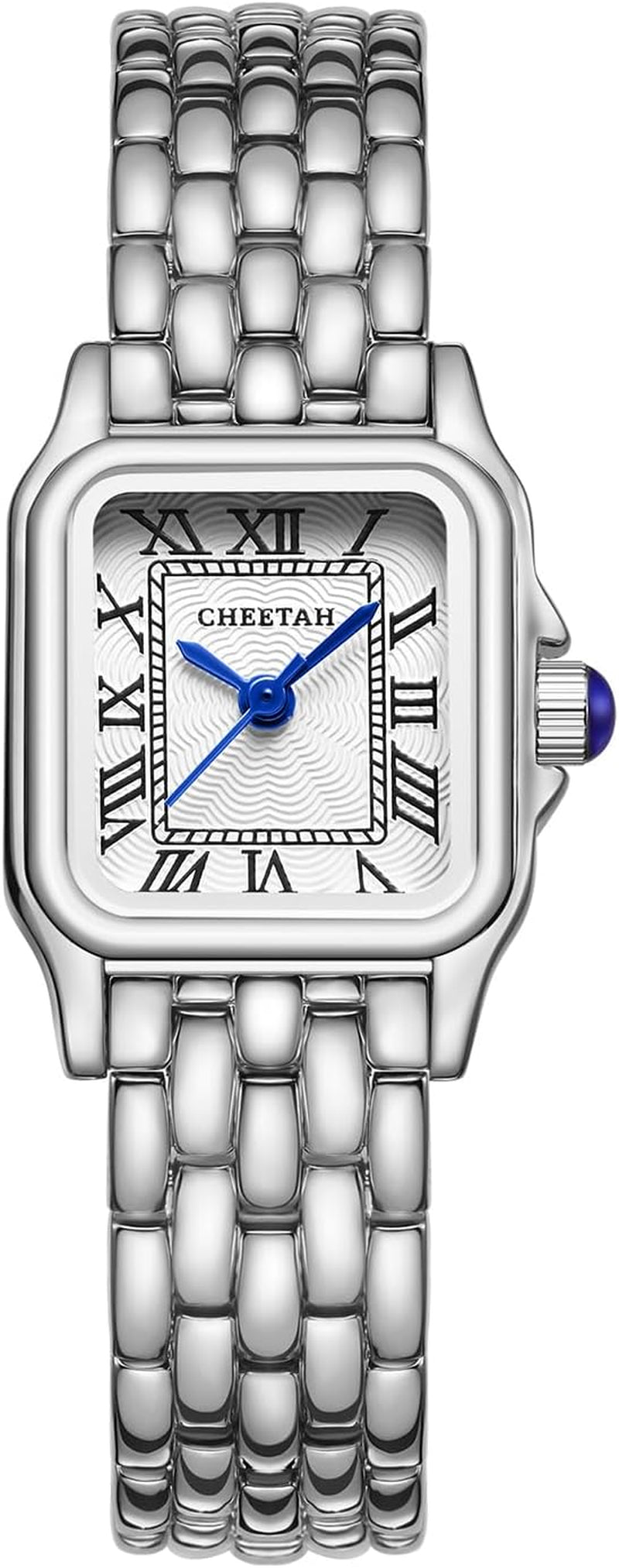 Gold Watches for Women with Small Vintage Bracelet, Rectangular Case Roman Dial