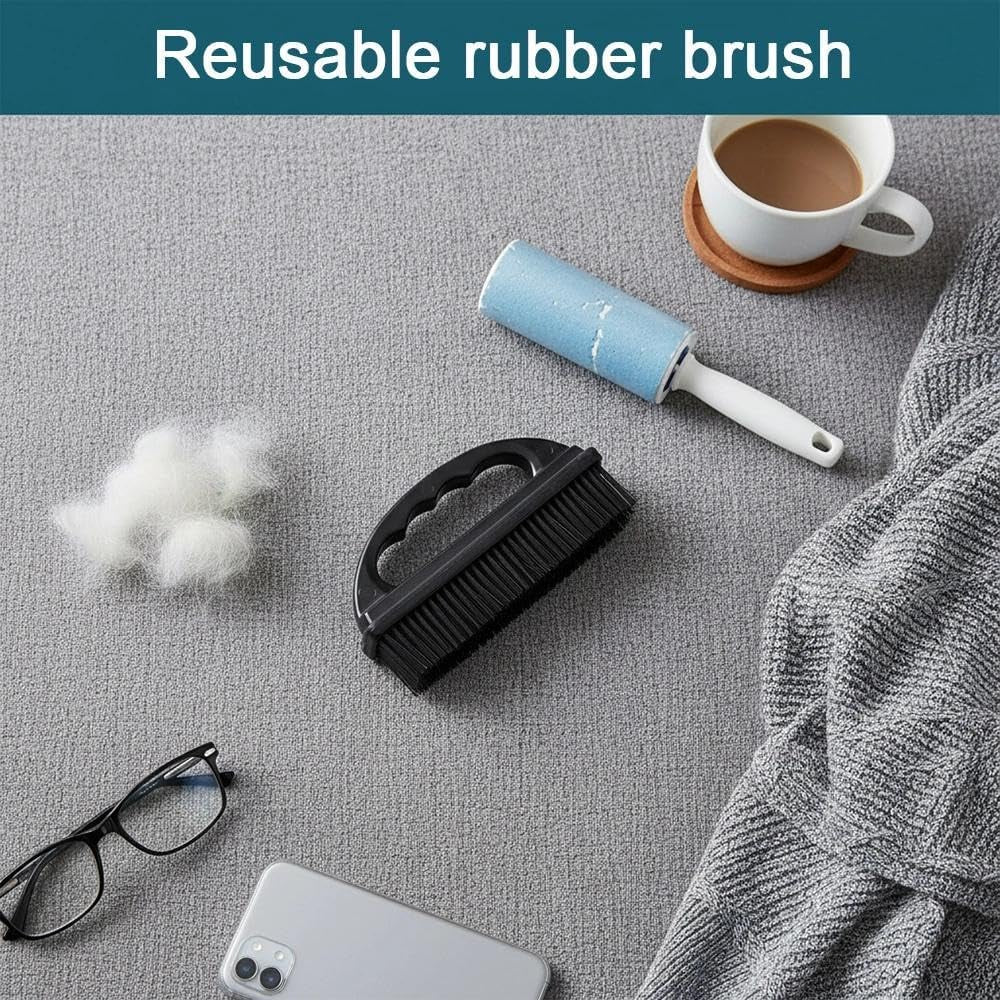 Rubber Pet Hair Removal Brush Lint & Cat Dog Hair Remover Brush Pet Silicone Lint and Debris Remover for Cleaning, Grooming, Home,Black