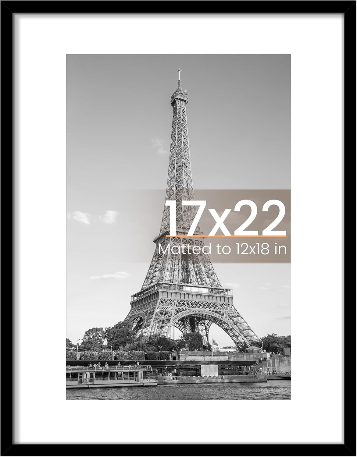 8.5x11 Black Picture Frame – Wall Hanging Display with Mat