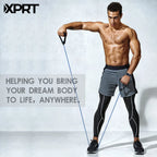 Single Resistance Band Home Gym Exercise Band with Handles and Door Anchor 30 Lb.