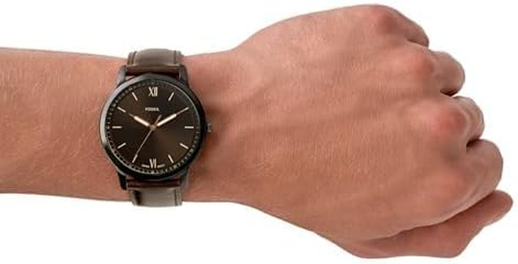 Minimalist Men'S Watch with Leather or Stainless Steel Band, Chronograph or Analog Watch Display with Slim Case Design