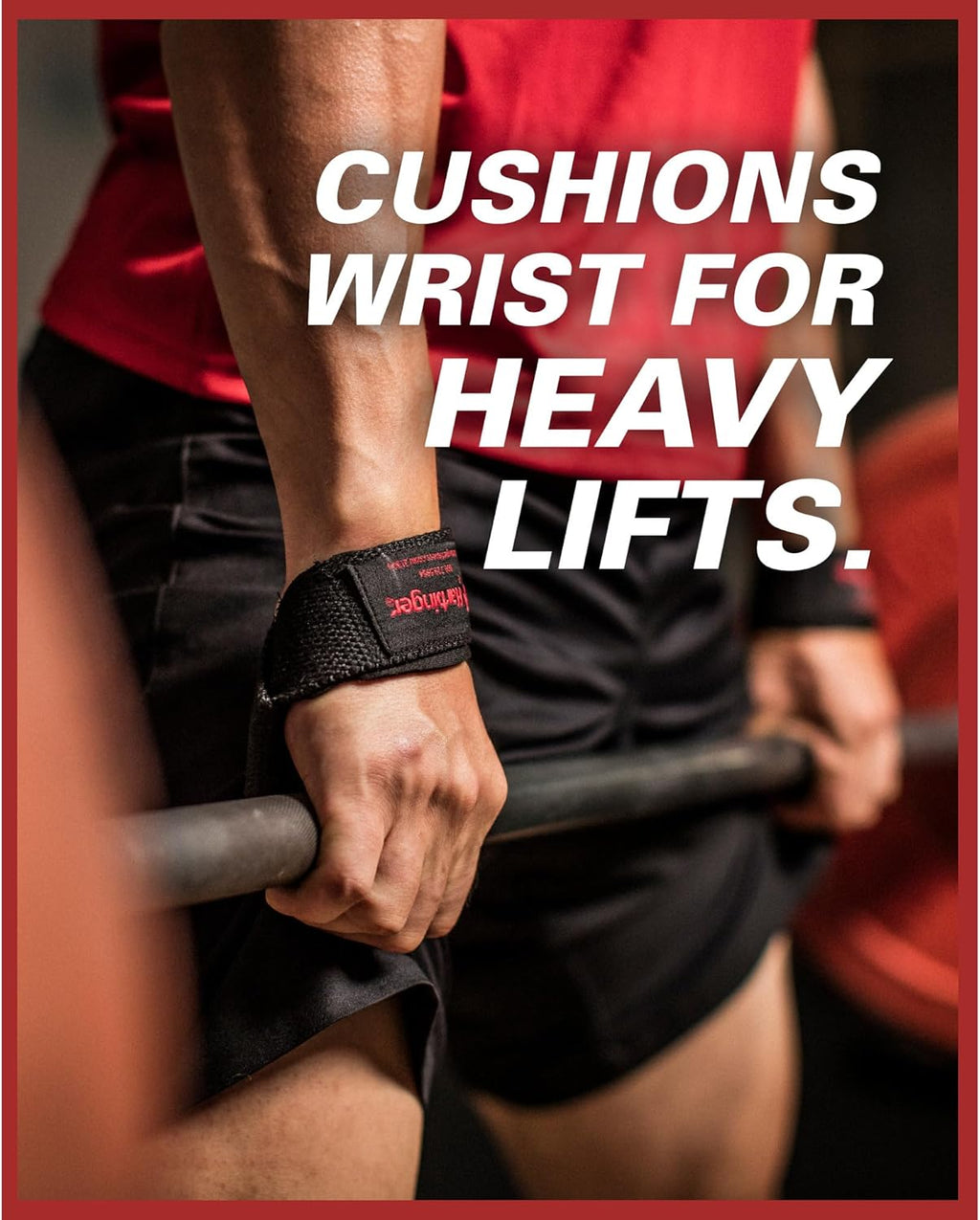 Padded Cotton Lifting Straps with Neotek Cushioned Wrist, 21.5 Inch Length, 1.5 Inch Width, Pair, Weightlifting Wrist Straps for Deadlifts and Strength Training