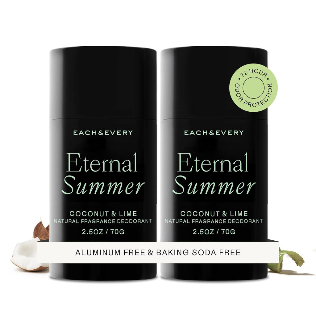 Aluminum Free Deodorant for Women & Men, Lavender & Lemon - All Natural Deodorant for Sensitive Skin, EWG Verified - Clean, Baking Soda-Free, Plant-Based Fragrance - 2.5Oz, 2 Pack