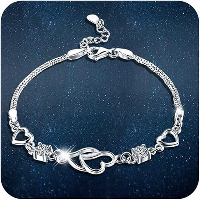 Big+Spring+Sales, Prime+Deals+Today+Clearance 925 Sterling Silver Bracelet Simple Adjustable Bangle Bracelets Wedding Jewelry for Brides Mother'S Day Gifts for Her Mothers Day Wedding Anniversary