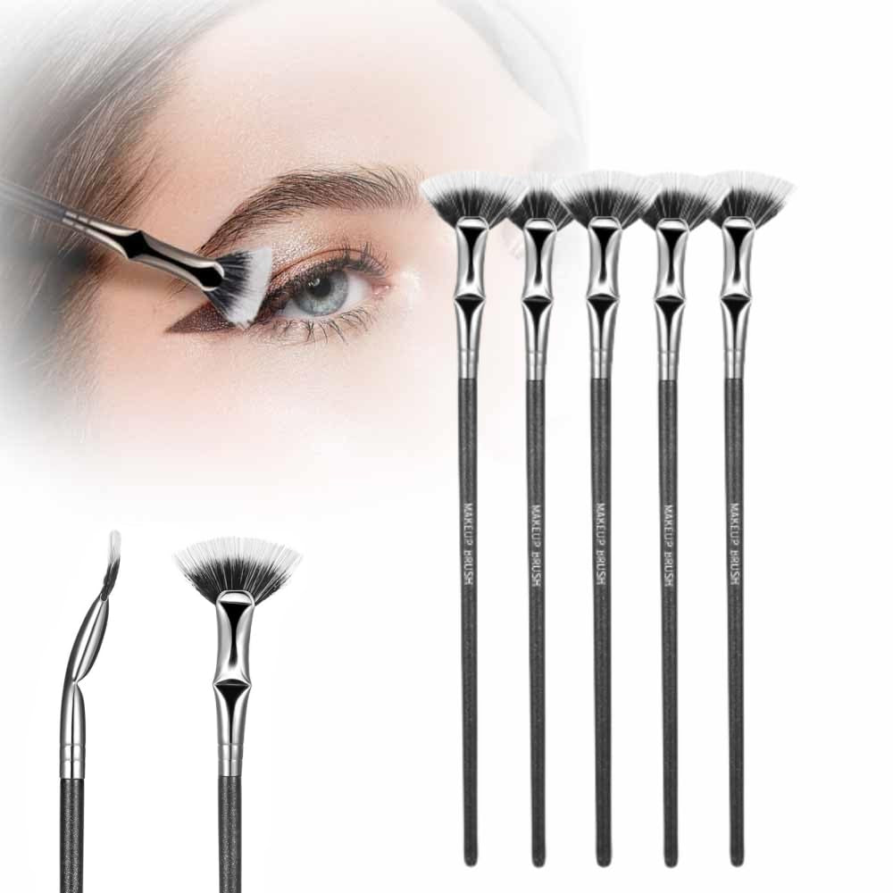 Folding Angle Scalloped Lash Brush, 2024 NEW Mascara Fan Brush for Lashes Eyelash Separator Tool, Eyelash Comb for Upper Lower Eye Lash Makeup Tools, Eye Makeup Fan Brush for Women (3 PCS)