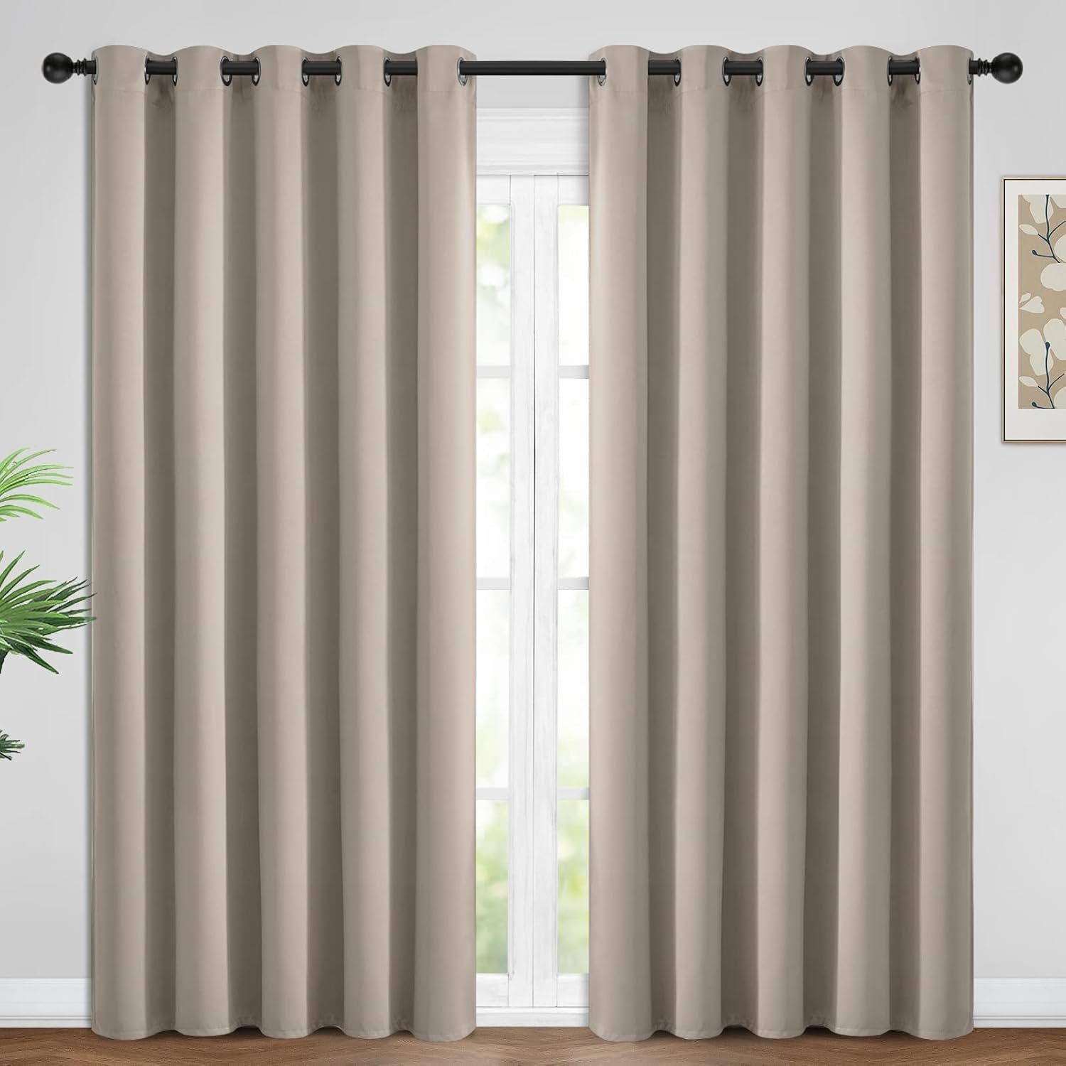 Room Darkening Gray Blackout Curtains 84 Inch Long Light Blocking Thermal Insulated Window Treatment Grommet Drapes for Bedroom Living Room, 52W X 84L, Grey Curtains, 2 Panels