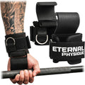 Weight Lifting Hooks (Pair) with D-Ring & Bag, Extra Strong- for Deadlifts, Pull Ups, Rows & Shrugs | Perfect Grip Support with Our Gym Hooks | Reinforced Wrist Straps for Weightlifting, Pull up Grips