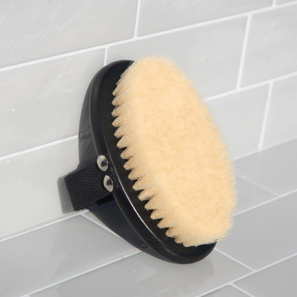 Dry Brushing Body Brush for Lymphatic Drainage- Soft Bristles - Dry Brush to Remove Dry Skin and Improves Blood Circulation, Body Exfoliator Scrubber for Glowing Skin, Sauna Accessories
