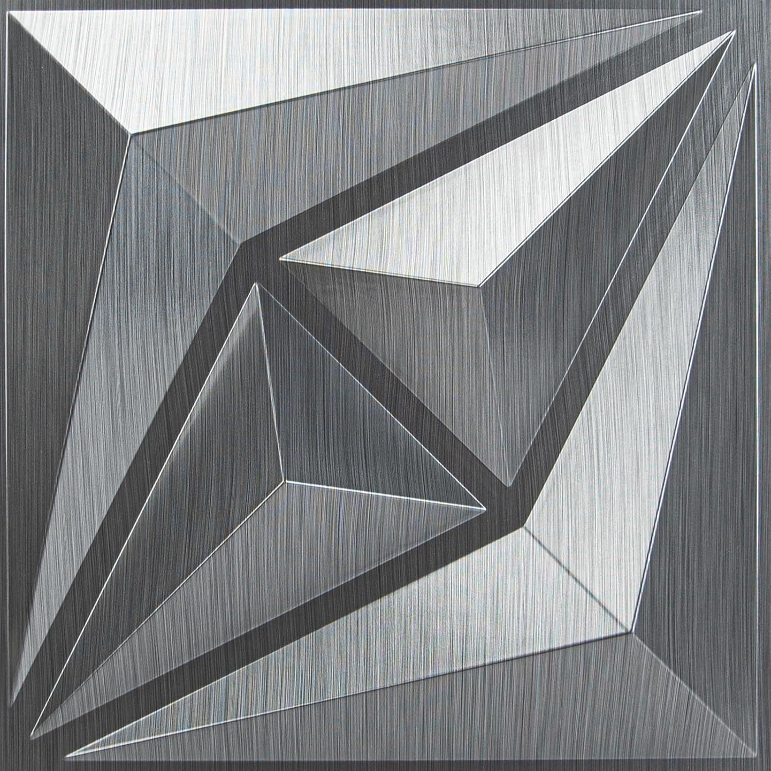 3D Wall Panels for Interior Wall Decor, 3 Layout Options PVC Textured Wall Art Decor for Living Room Bedroom TV Background Gaming Room, 12''X12'', 20 Pcs Black