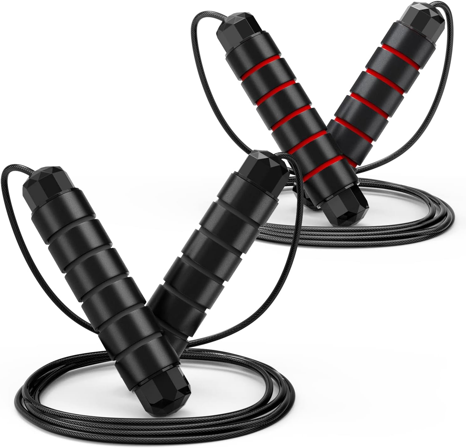Jump Rope, Tangle-Free Rapid Speed Jumping Rope Cable with Ball Bearings for Women, Men & Kids, Adjustable Steel Jump Rope with Foam Handles for Home Gym Exercise Fitness Workout Equipment & Slim Body