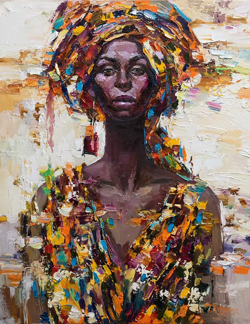Abstract Figure Canvas Painting African Women Portrait Posters and Prints Wall Art for Living Room Home Decor Picture No Frame