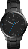 Men'S Minimalist Quartz Watch, Stainless Steel Black Three-Hand Watch for Men, Color: Black