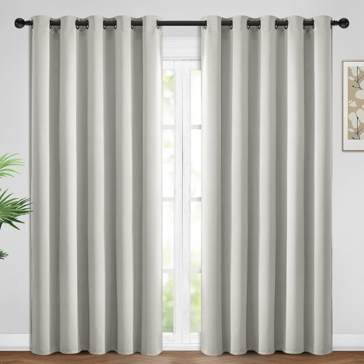Room Darkening Gray Blackout Curtains 84 Inch Long Light Blocking Thermal Insulated Window Treatment Grommet Drapes for Bedroom Living Room, 52W X 84L, Grey Curtains, 2 Panels