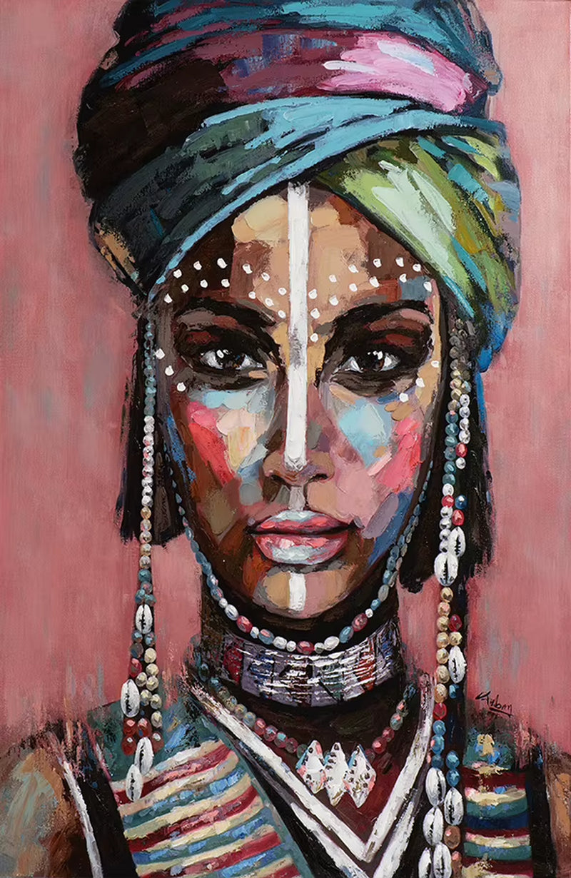 Abstract Figure Canvas Painting African Women Portrait Posters and Prints Wall Art for Living Room Home Decor Picture No Frame
