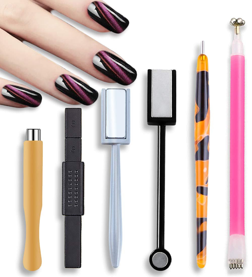 15Pcs Nail Magnet Set Cat Eye Gel Nail Polish Magnet Wand Magnetic Nail Polish Cat Eye Magnet for Nails Cat Eye Magnets Sticks Nail Design Tools Nail Art