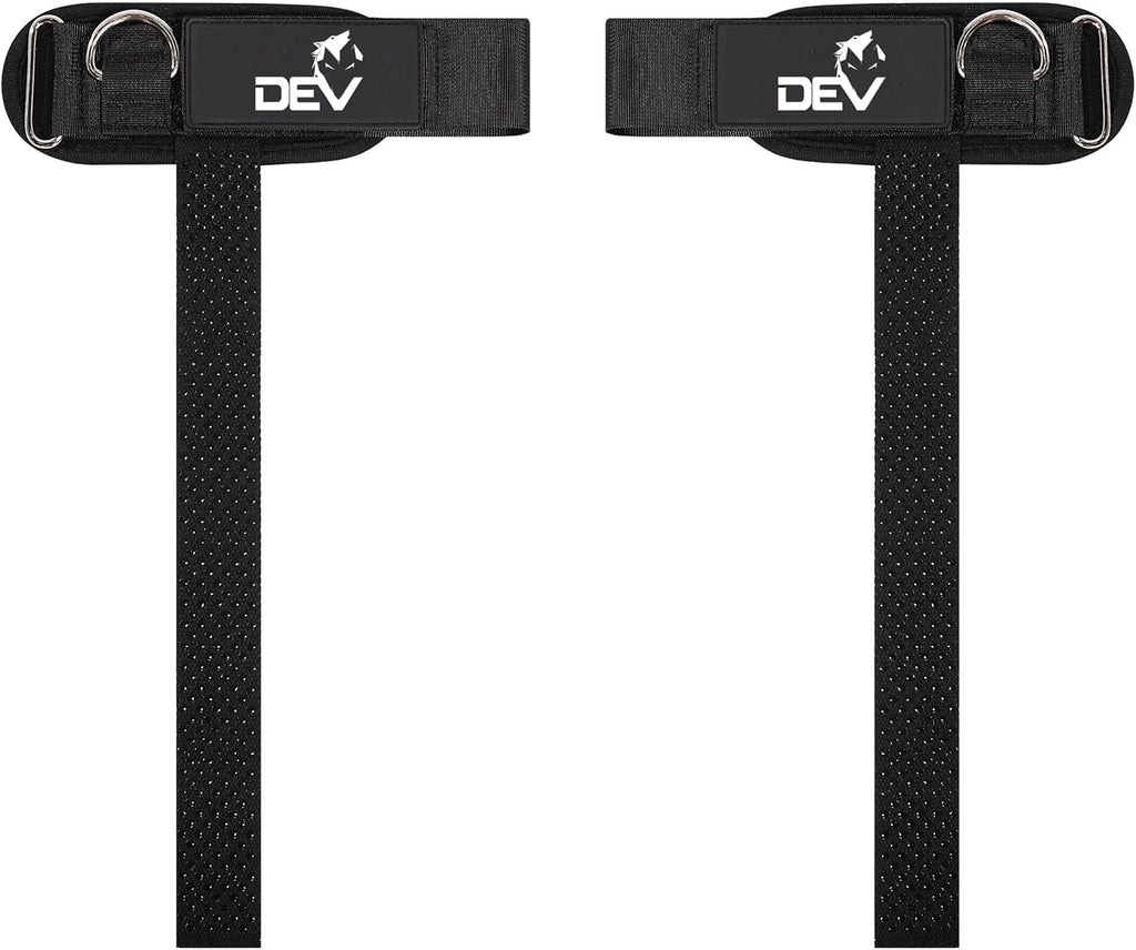 Weight Lifting Straps with Cuffed D Ring, Wrist Support for Men, Heavy Duty Thick Comfortable Lifting Straps, Secure Fit, Enhanced Grip, Straps for Weightlifting & Gym Training, Black