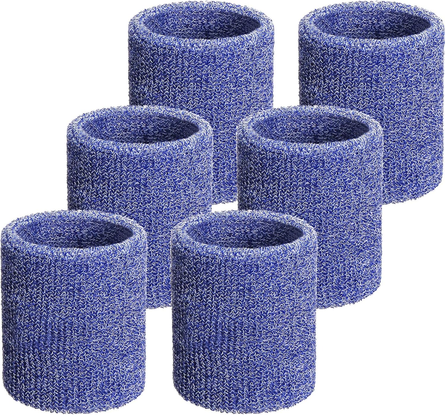 Wrist Sweatbands, Sports Sweatbands for Competition, Sweat Absorbent, for Basketball, Tennis, Football, Running and Work (Pack of 6)