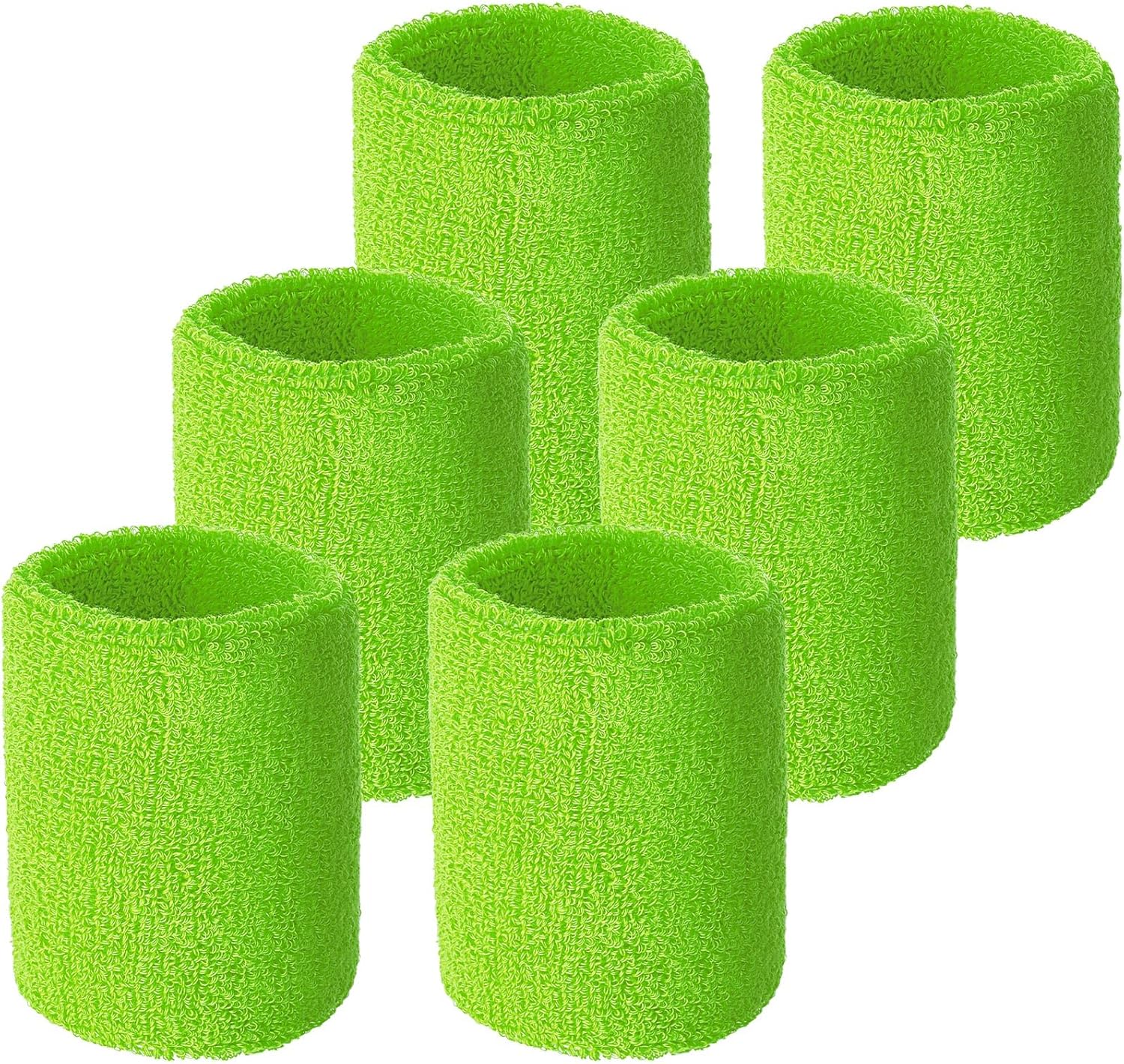 Wrist Sweatbands, Sports Sweatbands for Competition, Sweat Absorbent, for Basketball, Tennis, Football, Running and Work (Pack of 6)