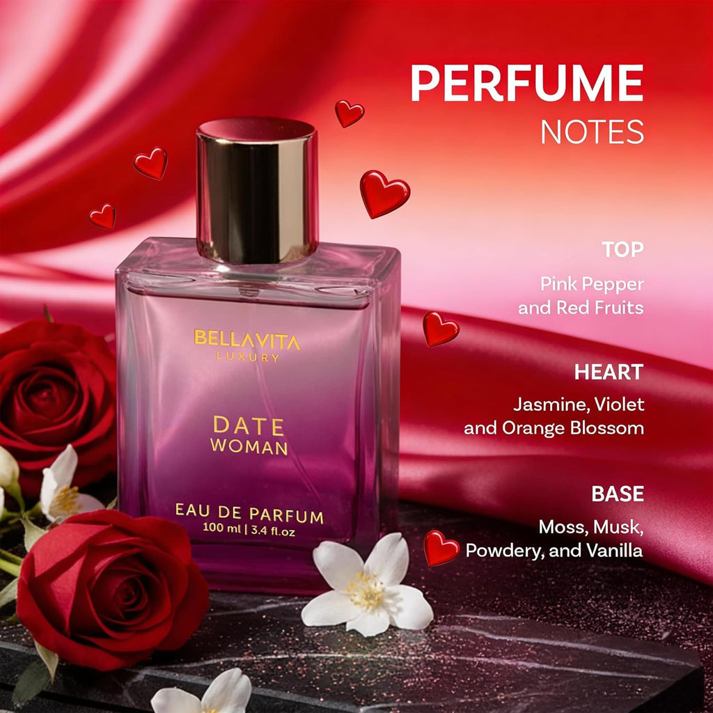 Luxury DATE Eau De Parfum | 100 Ml (3.4 Fl.Oz.) | Perfume for Women | Floral, Pink Pepper, Jasmine, and Moss Notes | Long Lasting Women'S Fragrance