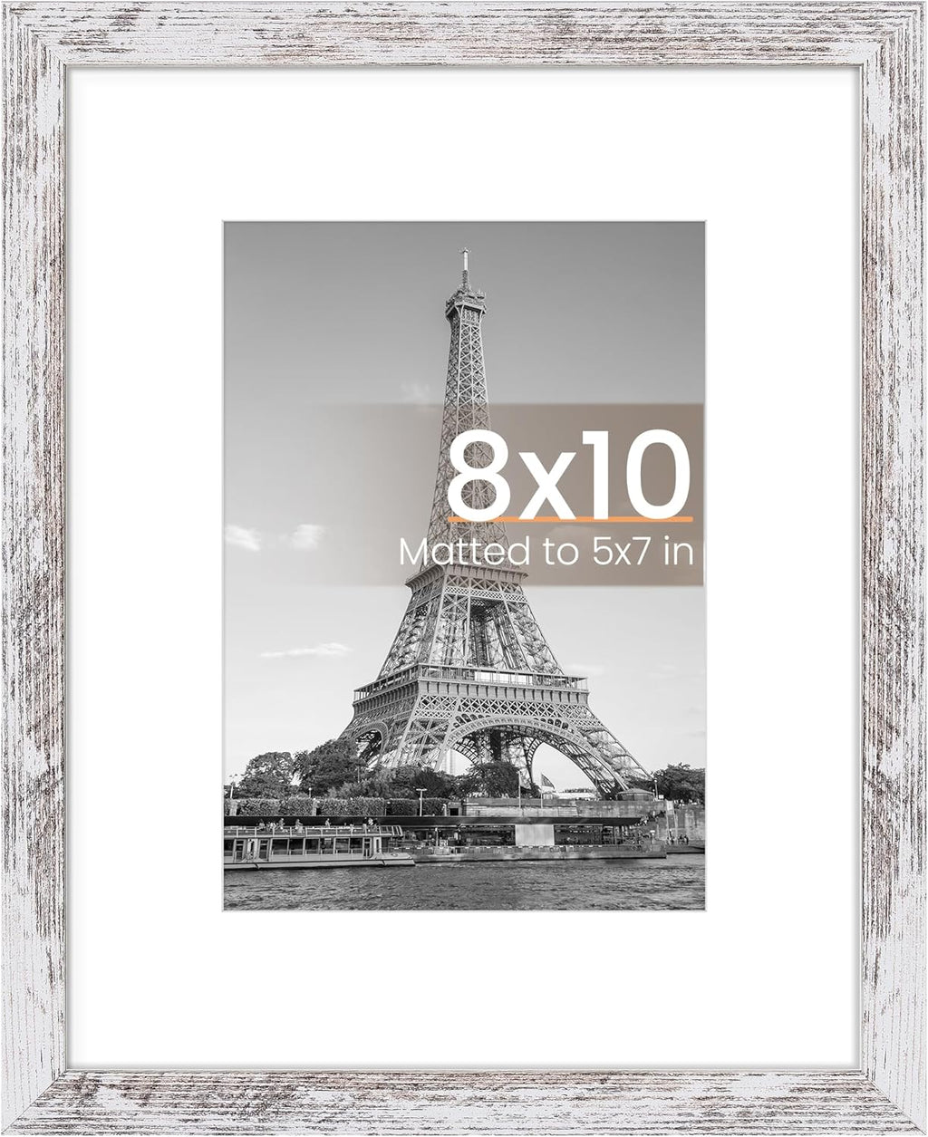 8.5x11 Black Picture Frame – Wall Hanging Display with Mat