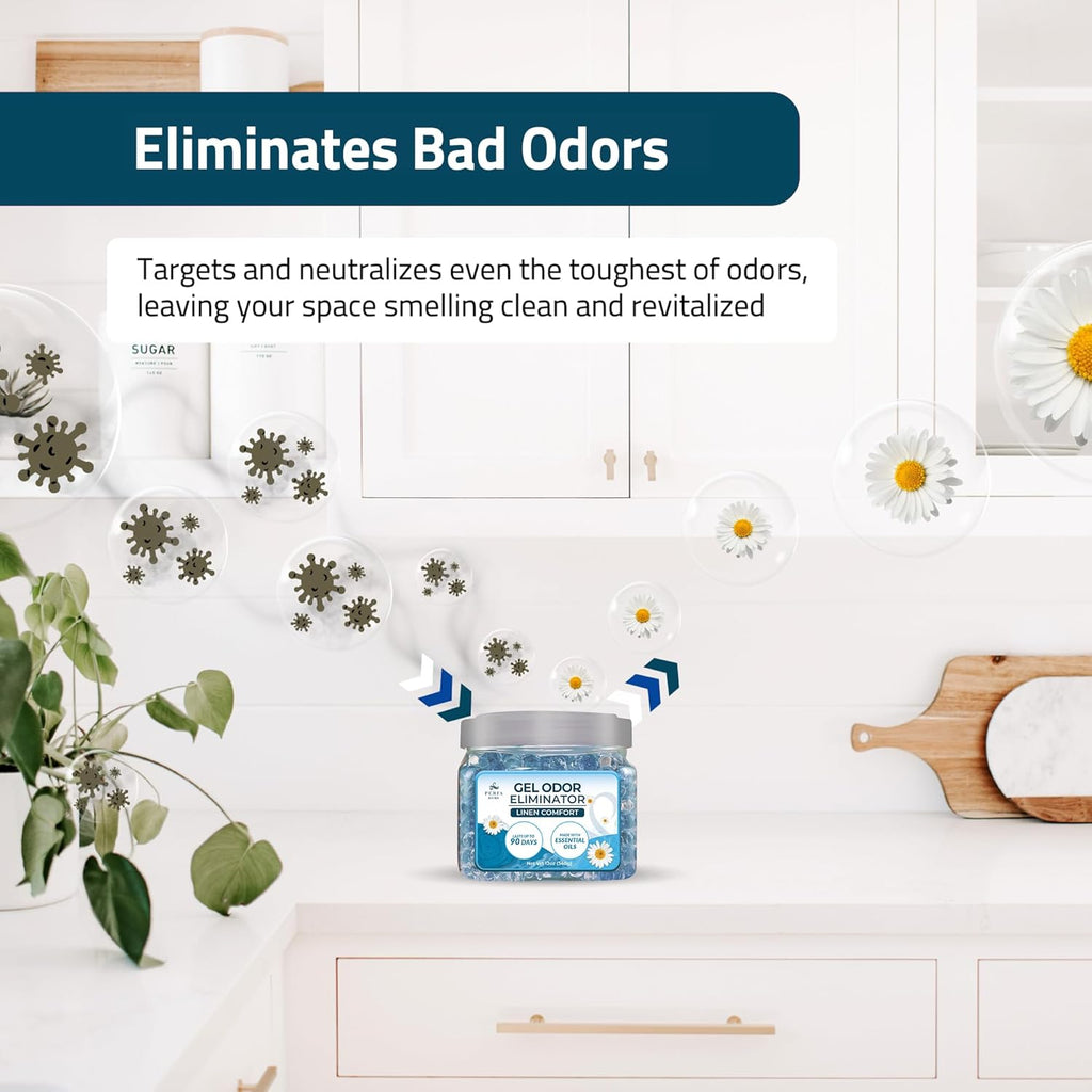 Scented Gel Air Freshener | (Pack of 2) Linen Comfort Gel Air Fresheners for Home, Office, and Small Spaces | Lasts 90 Days for Improved Home Fragrance | Essential House Air Freshener by
